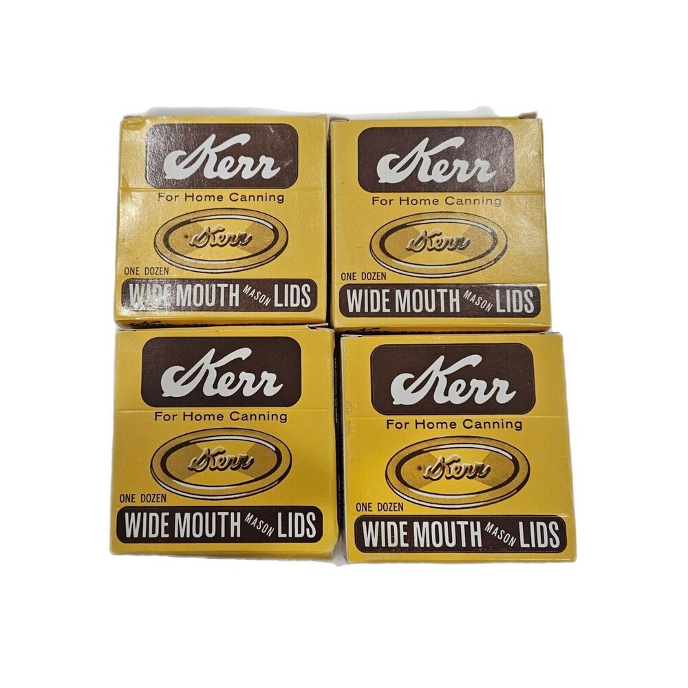 NIB Lot Of 4 Boxes 12 Each Total 48 Kerr Wide Mouth Mason Jar Metal Lids